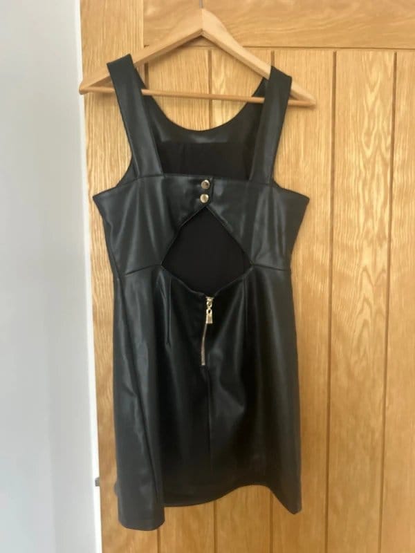 Never Fully Dressed Black Vegan Leather Dress