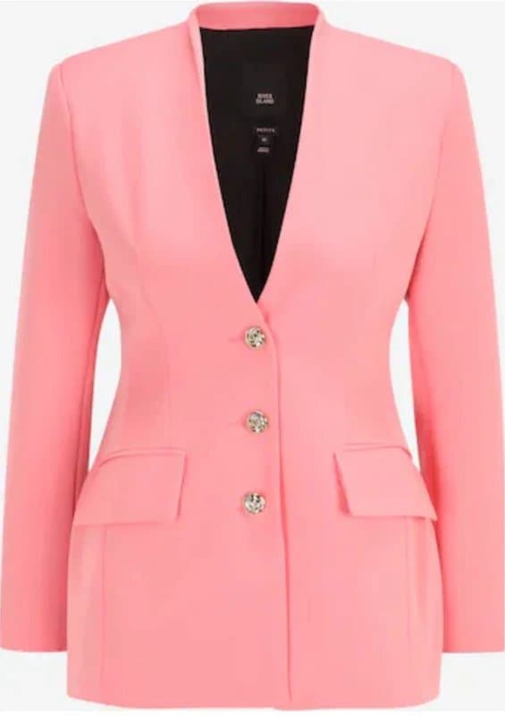 River Island NEW (shop floor) River Island Pink coral longline blazer UK 16 petite