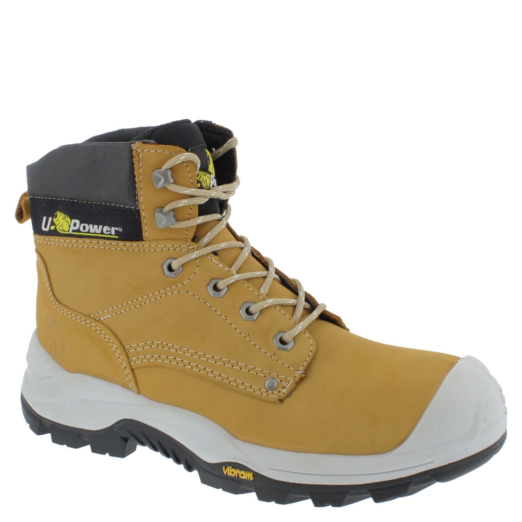 U-Power U-Power Men's Clyde S3S Lace-Up Nubuck Safety Boots in Beige