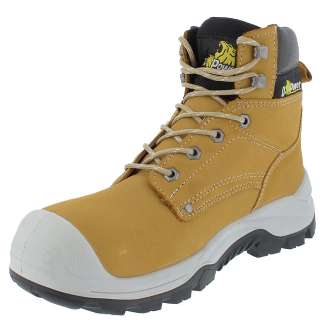 U-Power U-Power Men's Clyde S3S Lace-Up Nubuck Safety Boots in Beige - 3