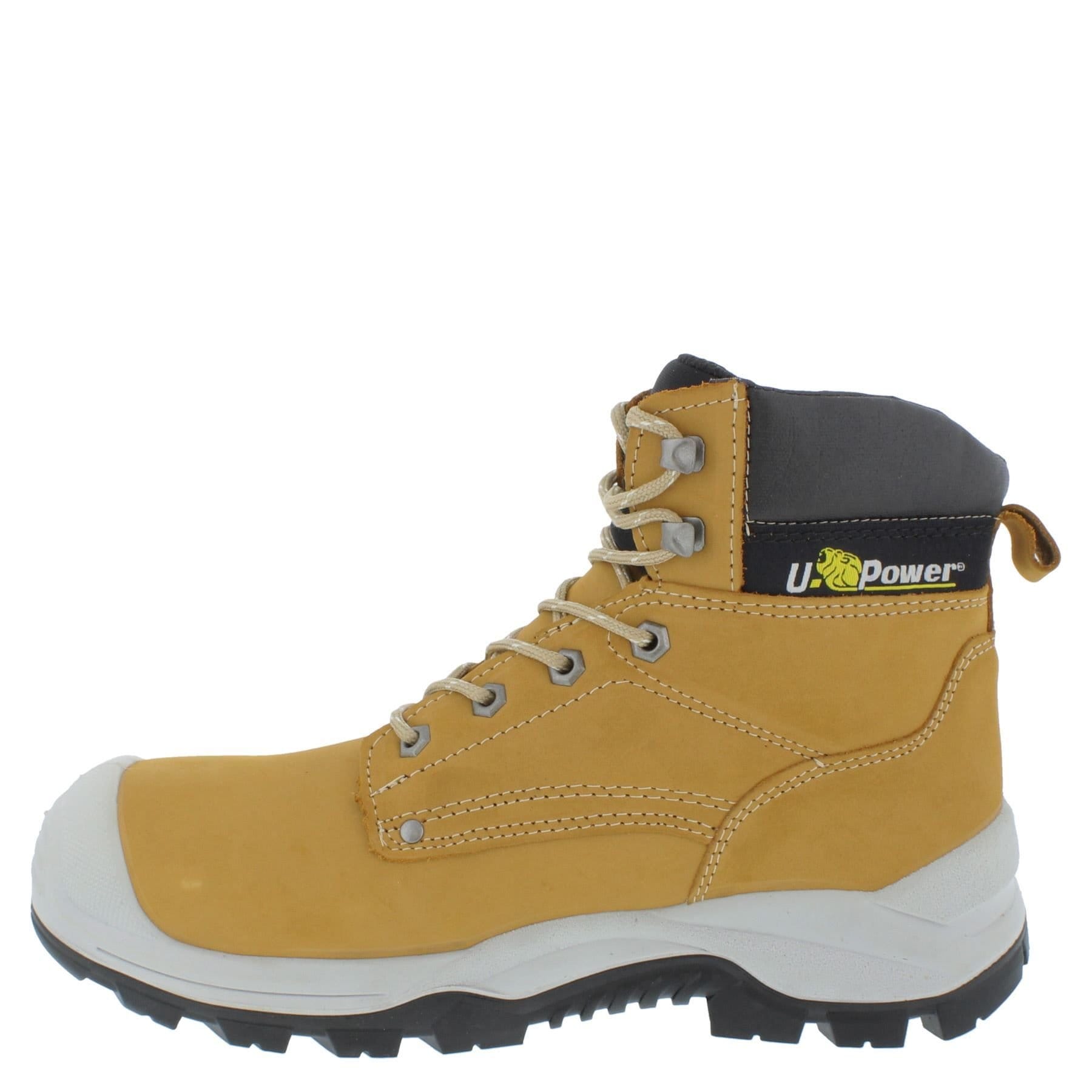 U-Power U-Power Men's Clyde S3S Lace-Up Nubuck Safety Boots in Beige - 4