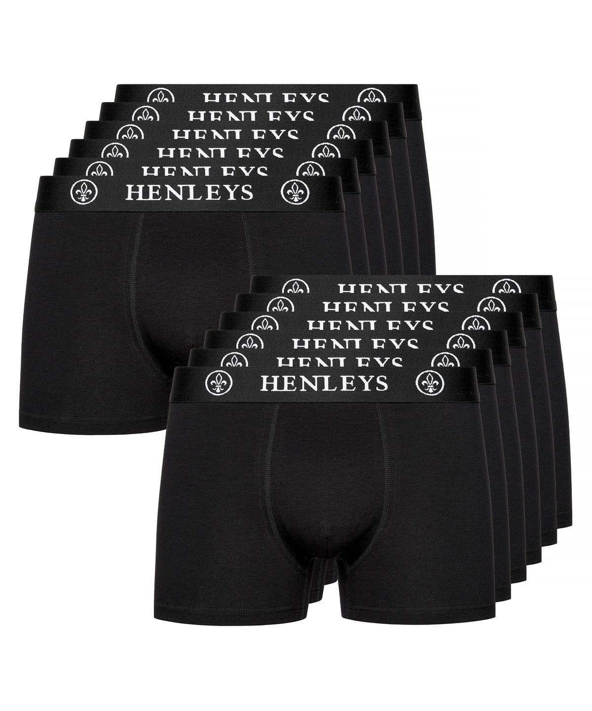 Henleys Henleys Men's McBlacken Boxers 12pk in Black - 1