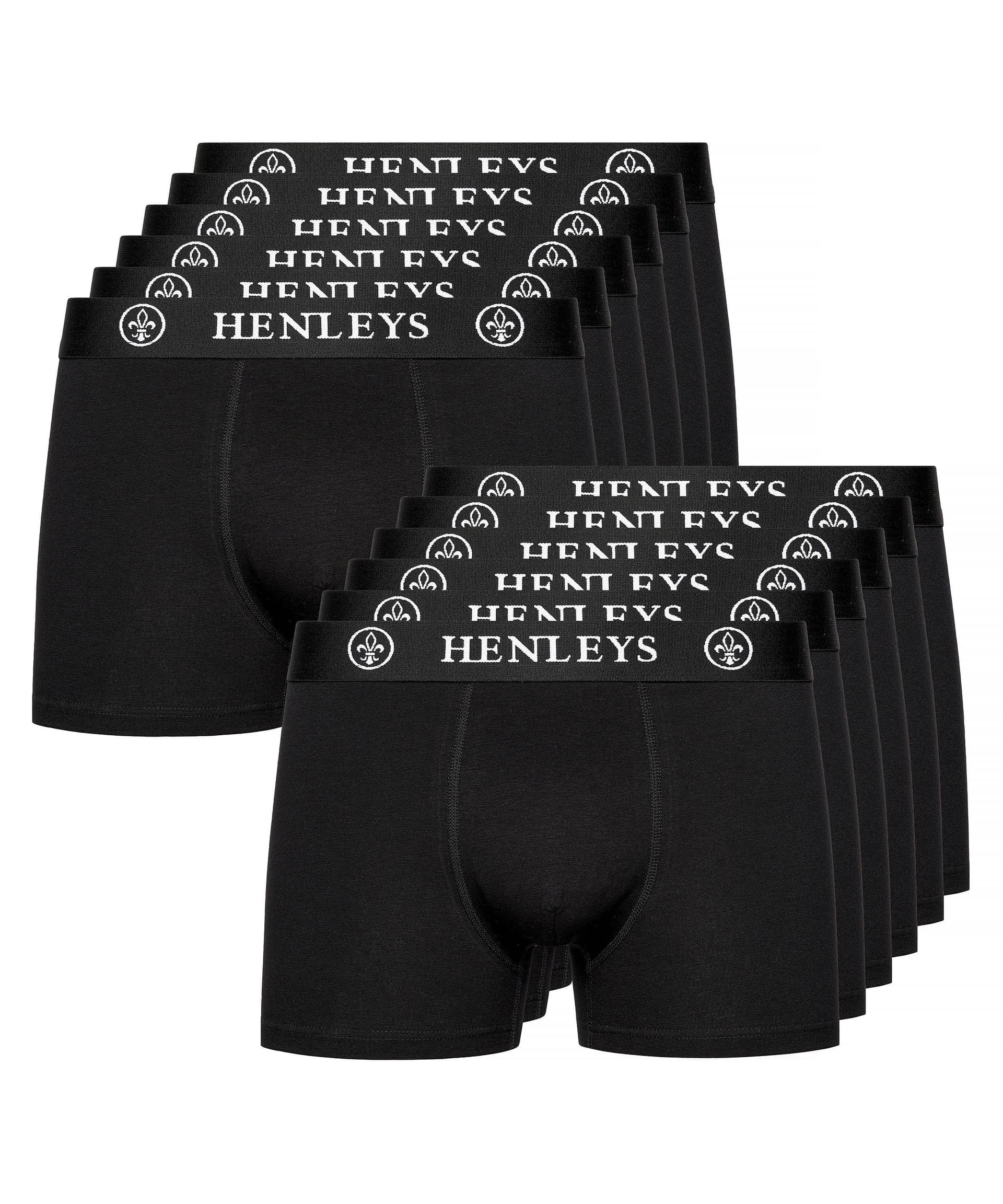 Henleys Henleys Men's McBlacken Boxers 12pk in Black