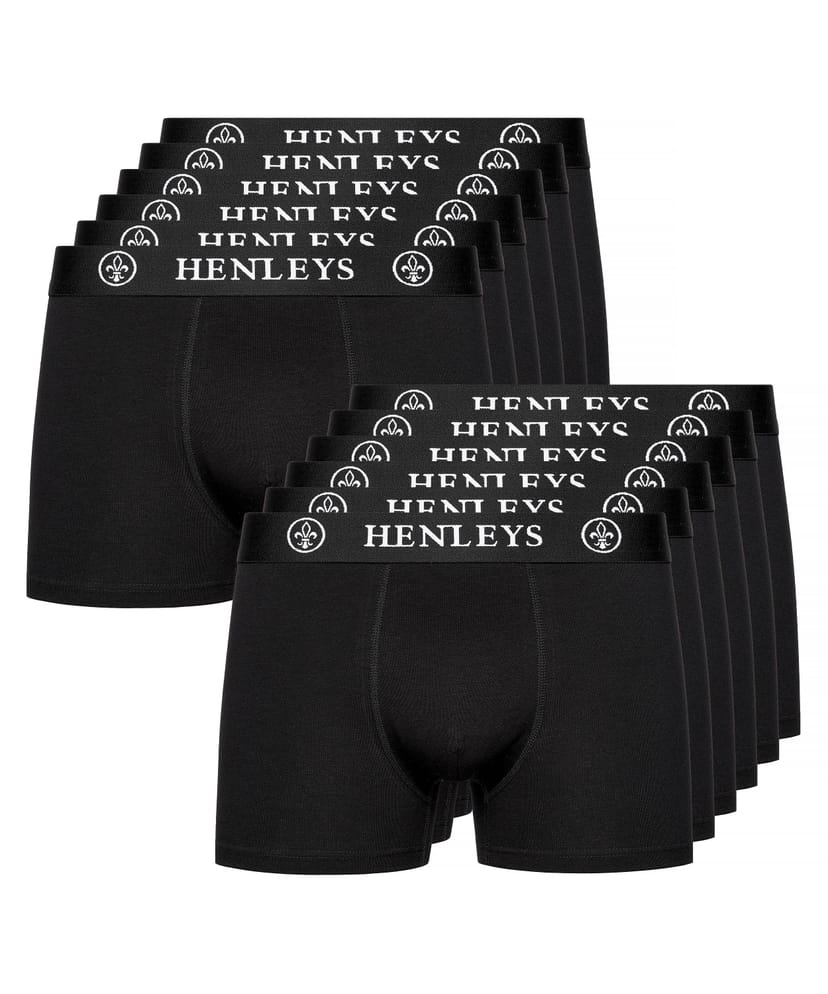 Henleys Henleys Men's McBlacken Boxers 12pk in Black - 1