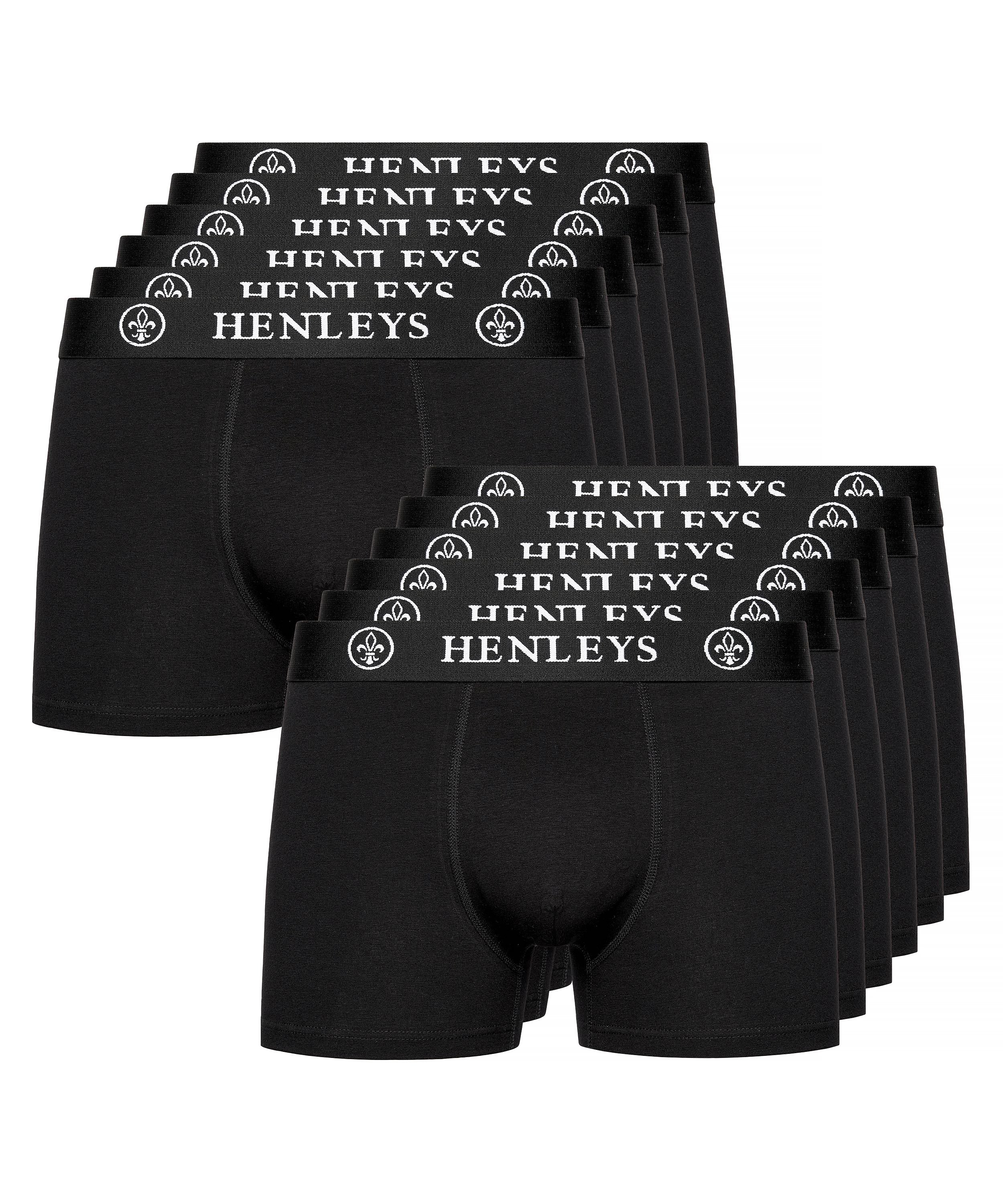 Henleys Henleys Men's McBlacken Boxers 12pk in Black - 2