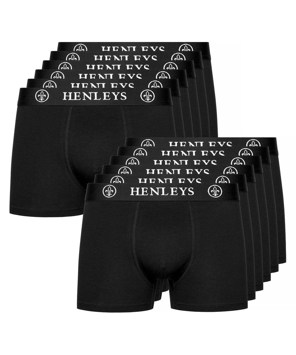Henleys Henleys Men's McBlacken Boxers 12pk in Black - 4