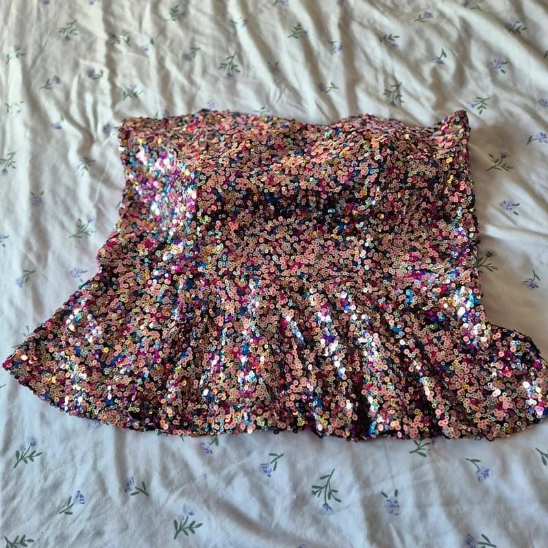 ASOS Asos sequin peplum corset top vintage burlesque eras plus size 24