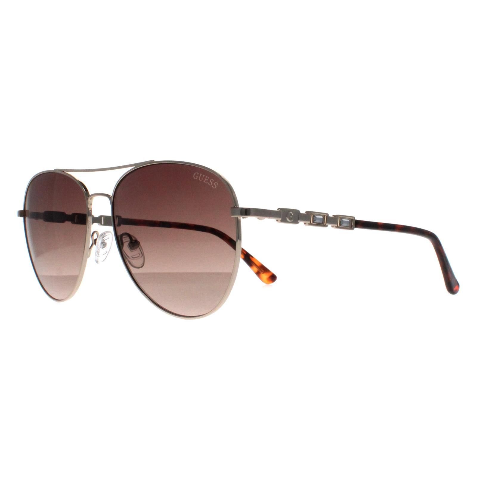Guess Guess Women's Aviator Silver Brown Gradient GF6143 - 2