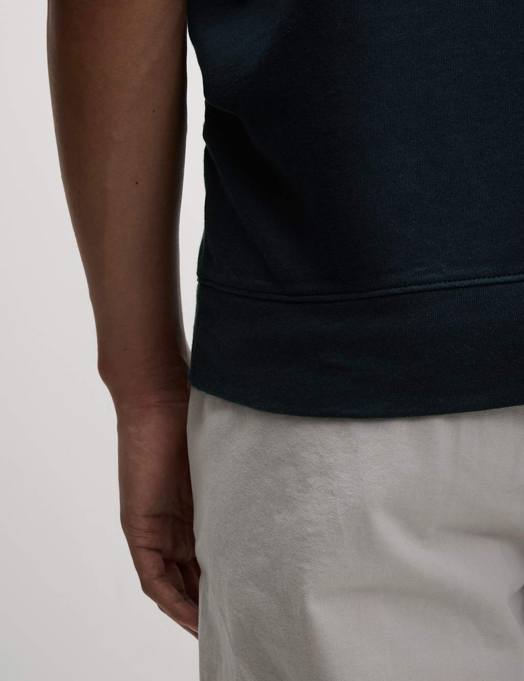 Marks & Spencer M&S Oversized Fit Cotton Rich Textured Polo Shirt Dark Navy - 4