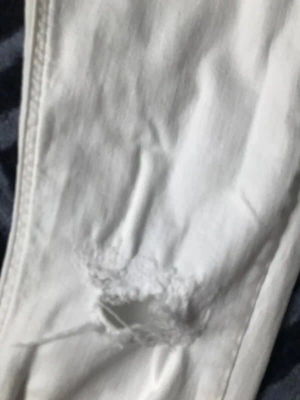 Topshop Mens waist 30 white Top-shop stretch moto Jamie  jeans ripped