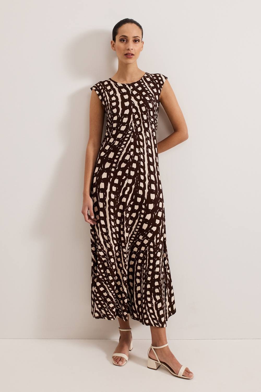 Phase Eight Phase Eight Women's Kristy Printed Zip-Front Maxi Dress in Dark Brown - 2