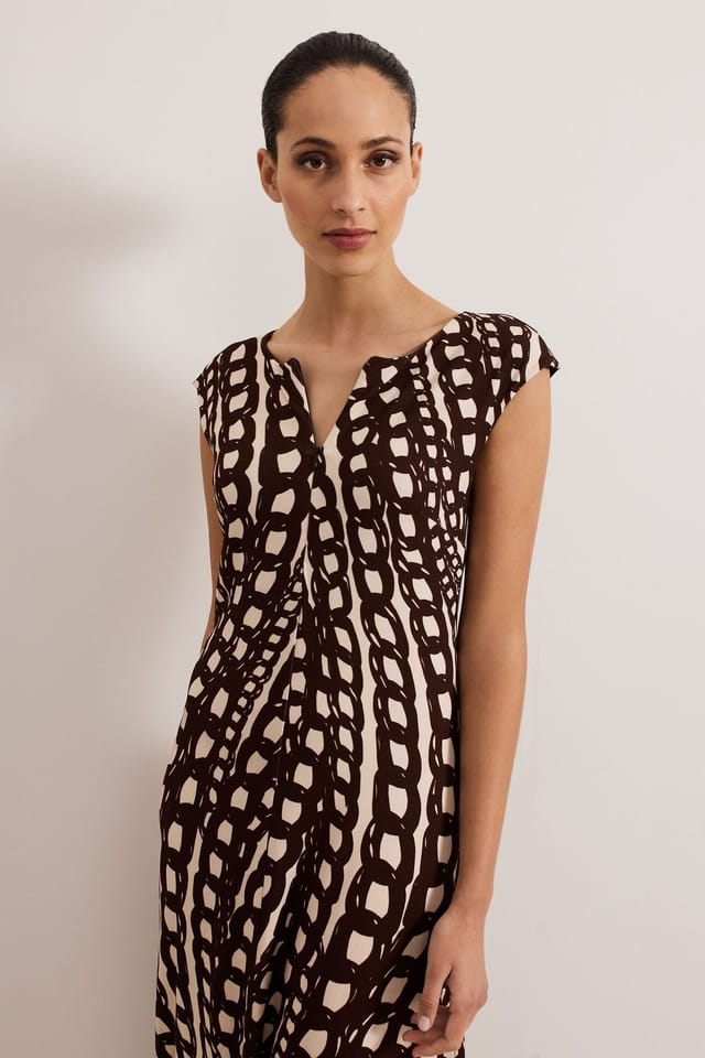 Phase Eight Phase Eight Women's Kristy Printed Zip-Front Maxi Dress in Dark Brown - 3