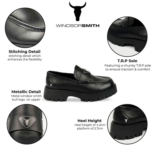 Windsor Smith Windsor Smith Women's Leather Chunky Loafers - Throne in Black - 2