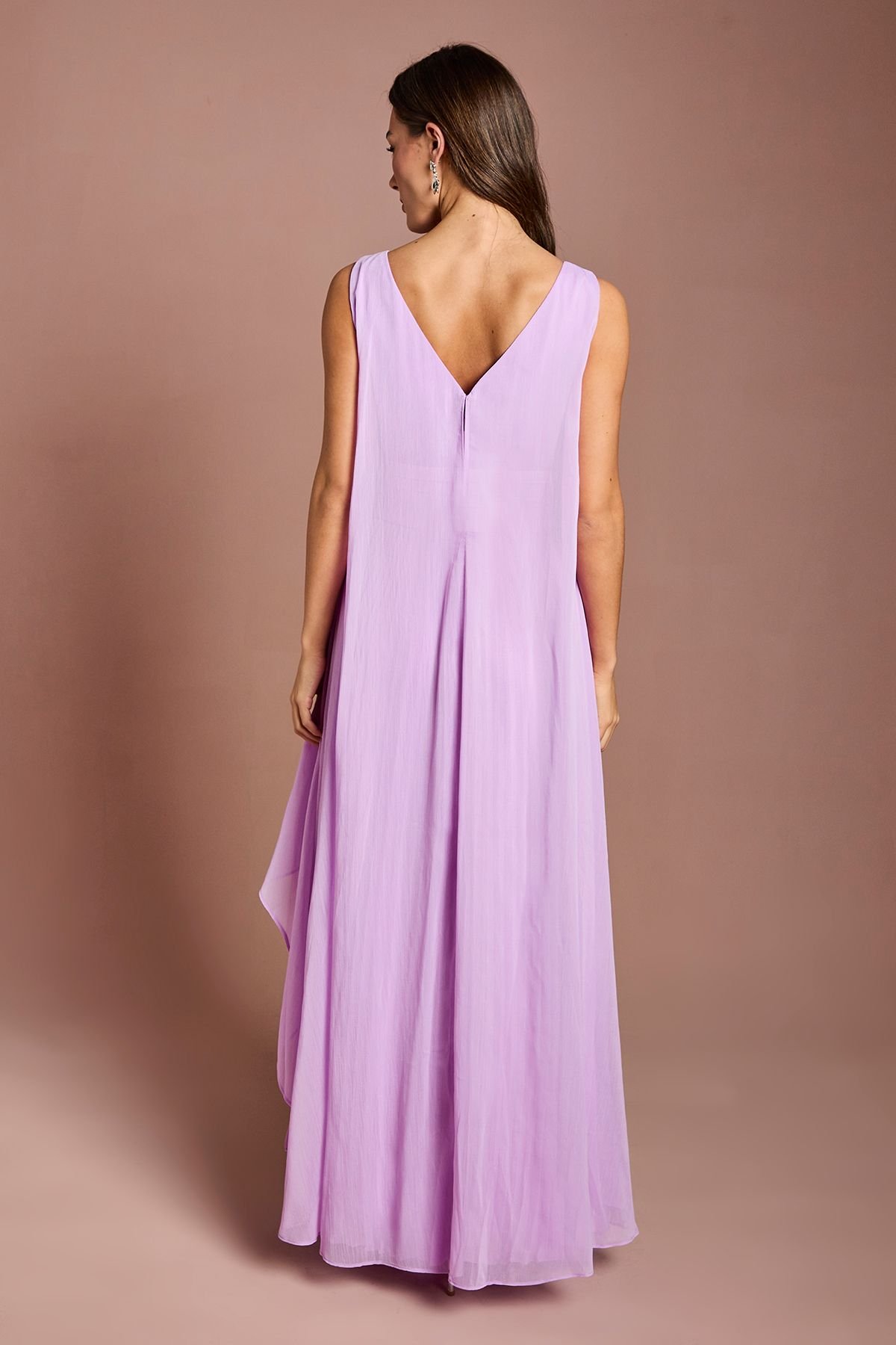 Coast Coast Women's Cape Sleeve Pleated Midi Dress in Purple - 3