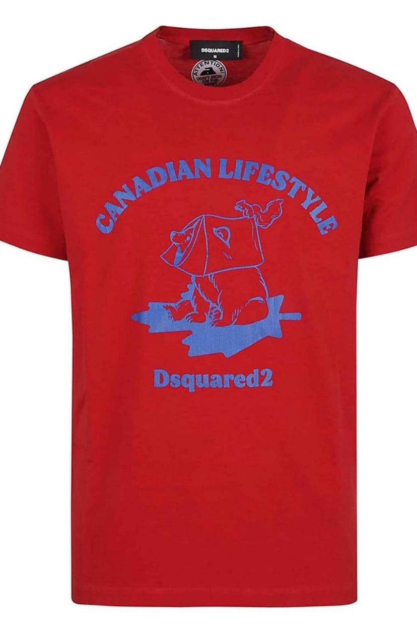 Dsquared2 Dsquared2 Men's Canadian Lifestyle Short Sleeve Round T-shirt in Red - 1