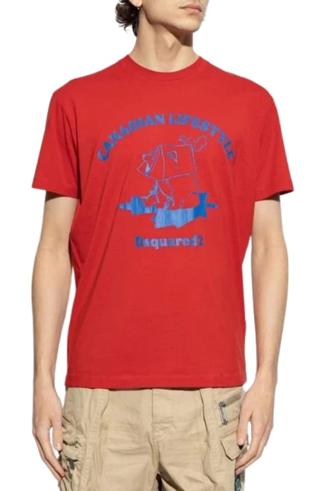 Dsquared2 Dsquared2 Men's Canadian Lifestyle Short Sleeve Round T-shirt in Red - 3
