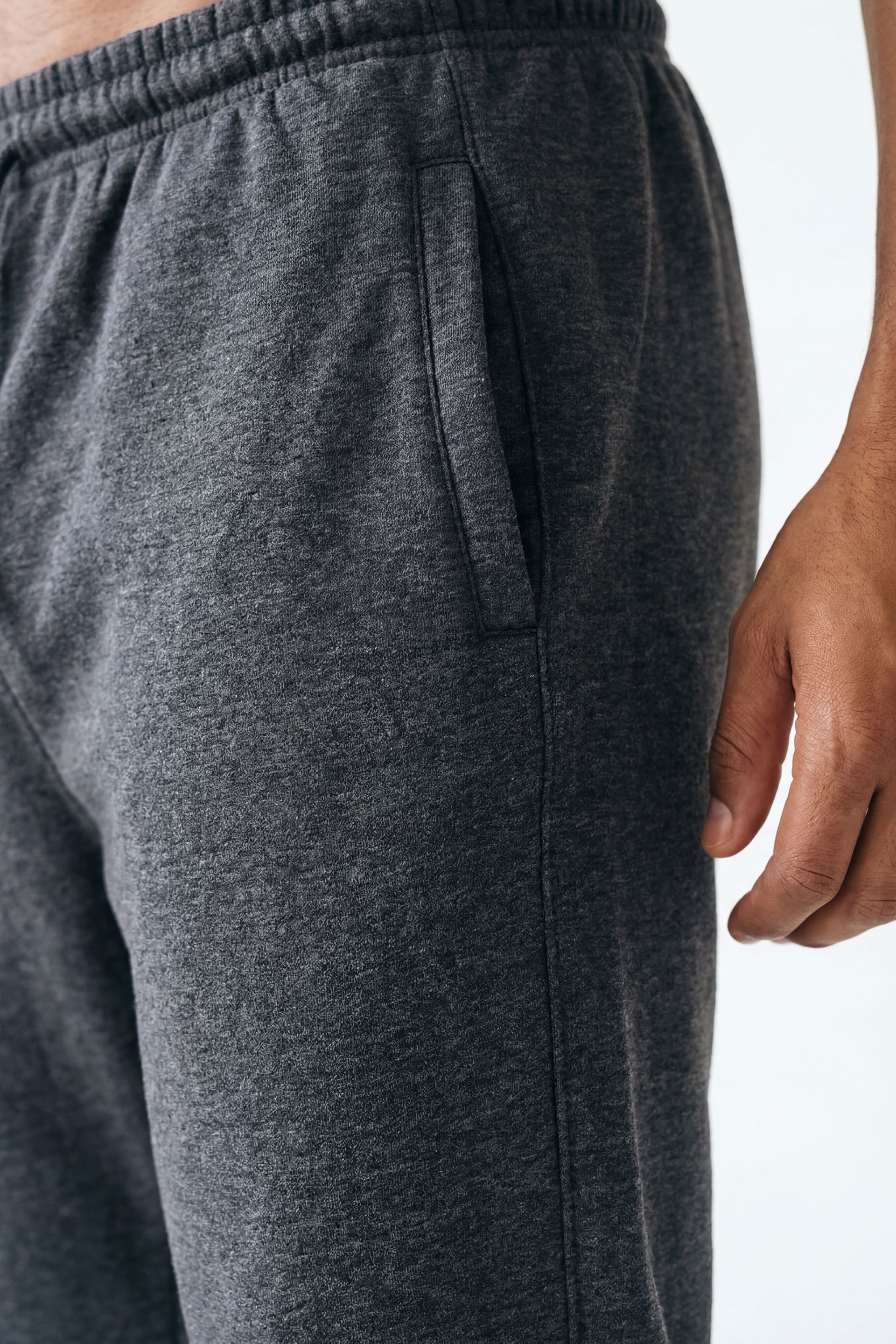 CICAY CICAY Men's Open Hem Drawstring Joggers - Cotton Blend Straight Leg in Charcoal - 4