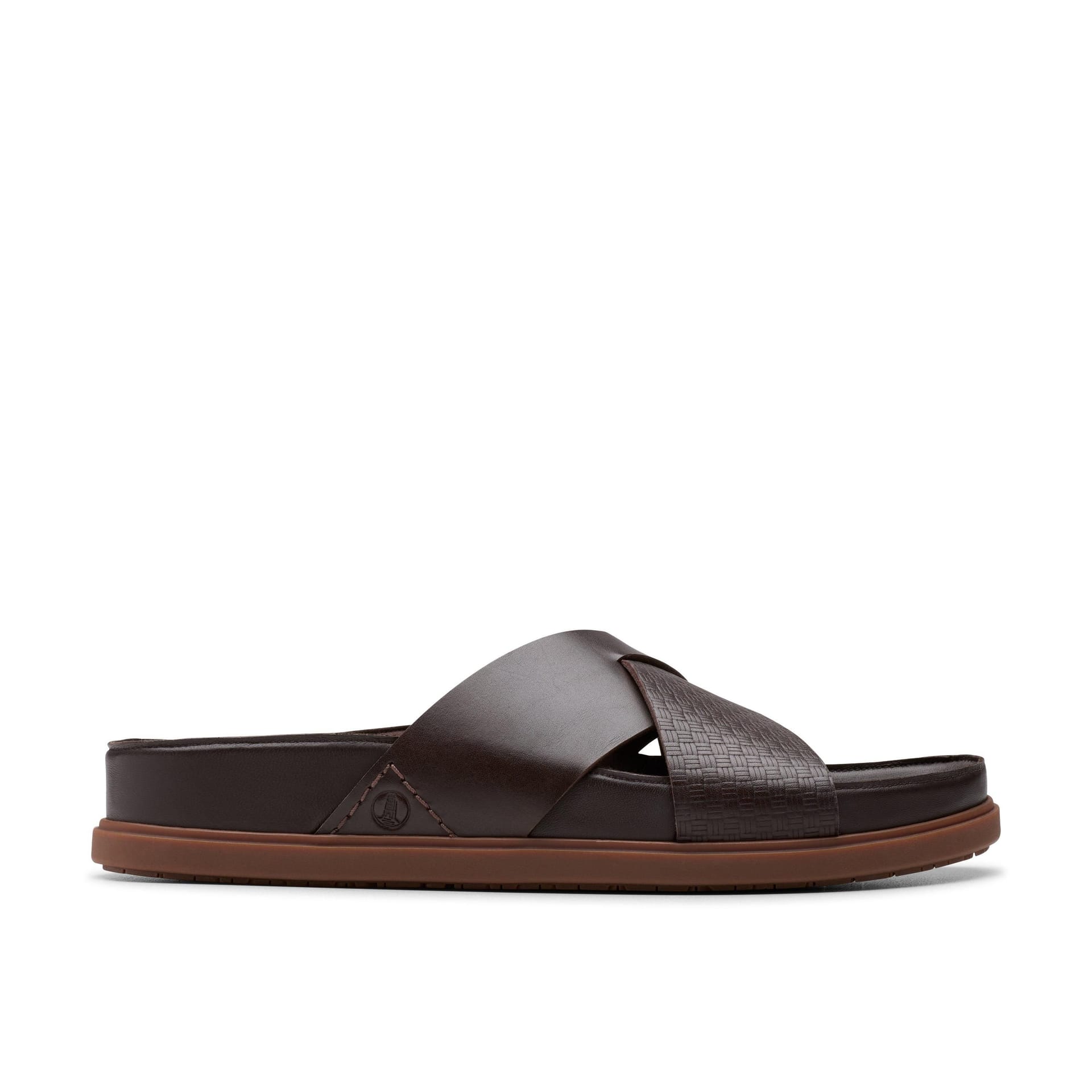 Clarks Clarks Men's Torford Cross Brown Leather Flat Sandals - 4