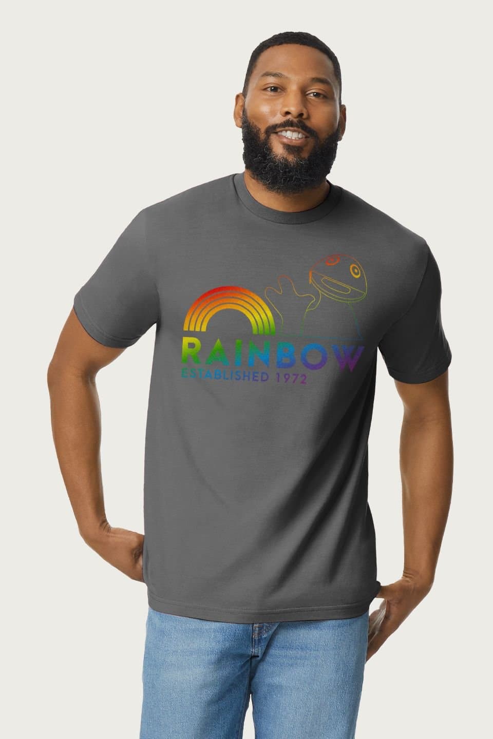 Rainbow Rainbow Men's 1972 Zippy T-Shirt in Charcoal