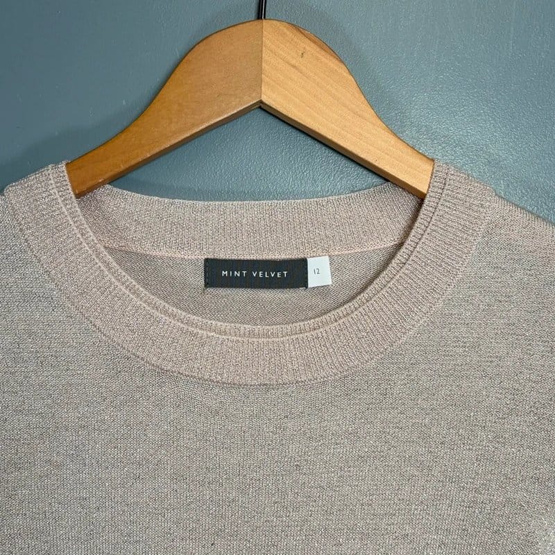 Mint Velvet Mint Velvet Pink Lightweight Knit Jumper Medium UK 12 Sparkle Glitter Sweater - 1