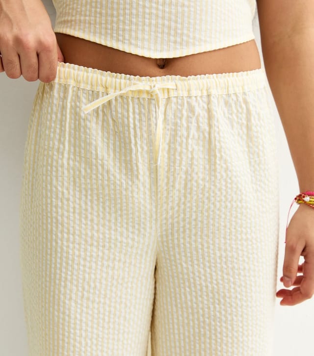 New Look Girls' Yellow Stripe Seersucker Trousers New Look - 2