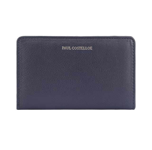 Paul Costelloe Paul Costelloe Women's Pansy Leather Purse in Dark Navy - 3