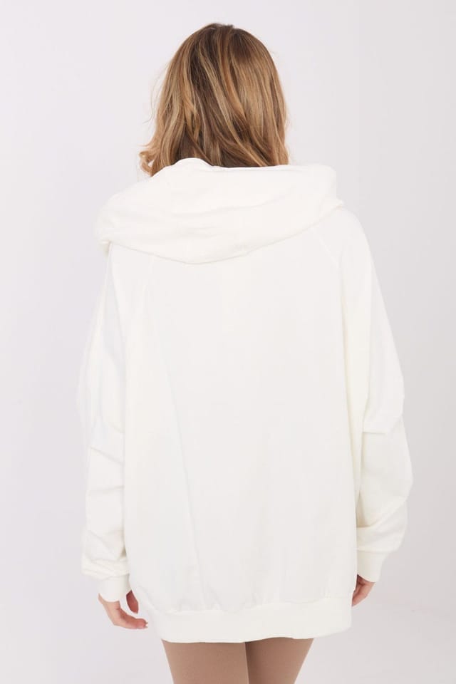 Love Lace Love Lace Women's Classic Cotton Elastane Zip Hoodie Sweatshirt in White - 3