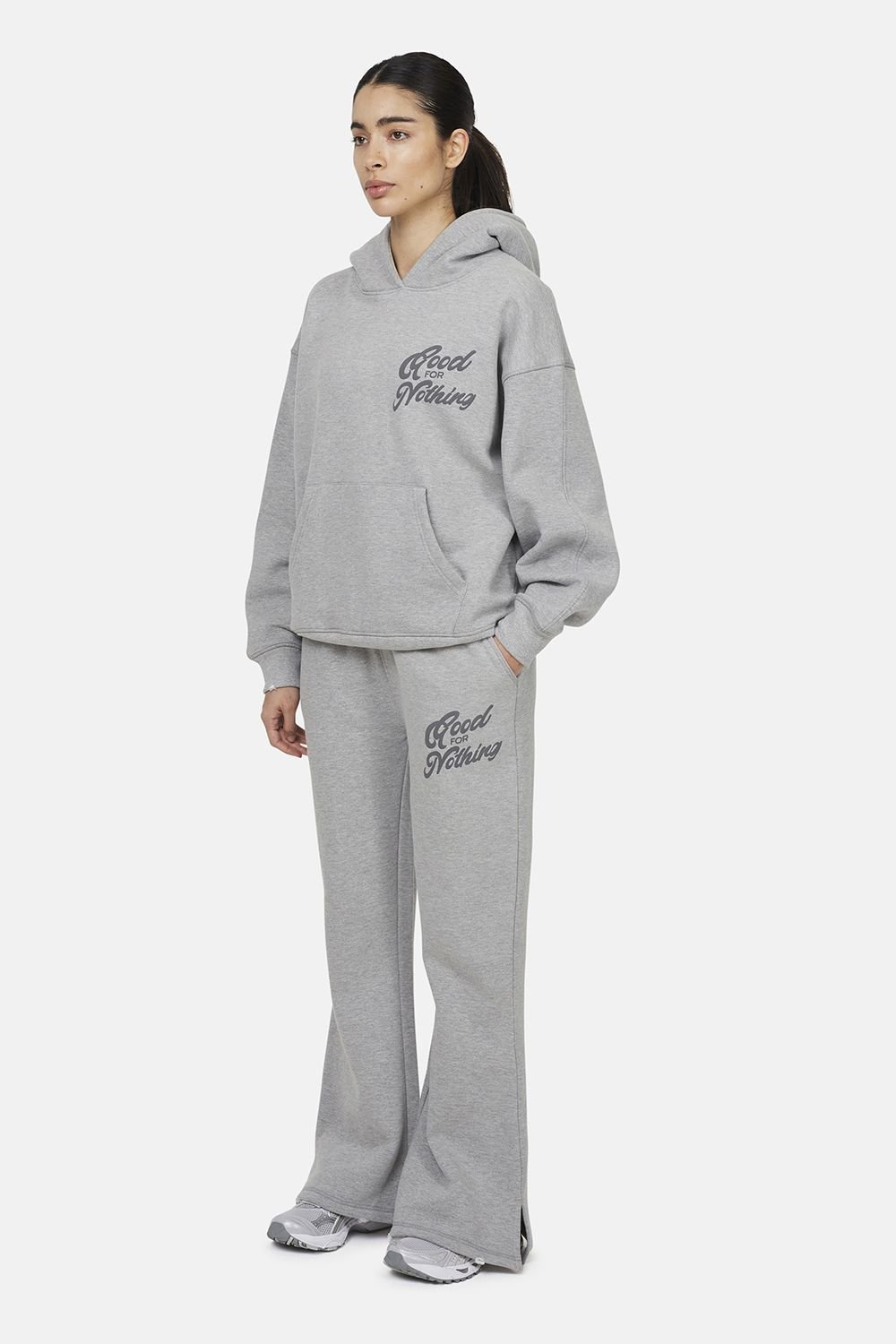 Good For Nothing Good For Nothing Women's Relaxed Hoodie in Grey - 2