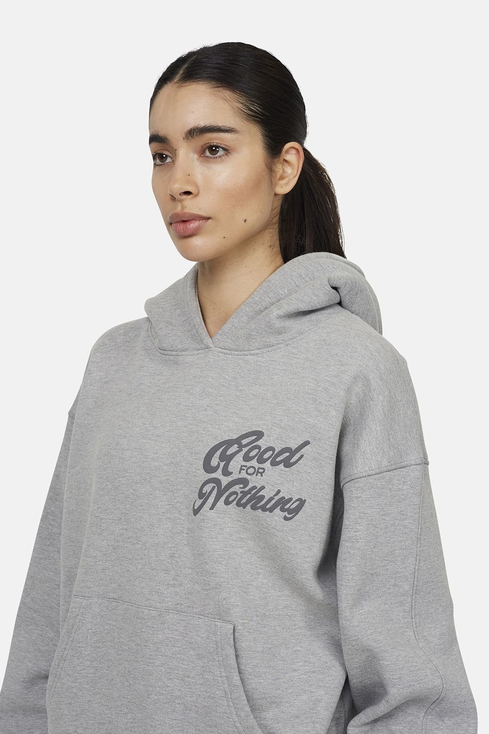 Good For Nothing Good For Nothing Women's Relaxed Hoodie in Grey - 3