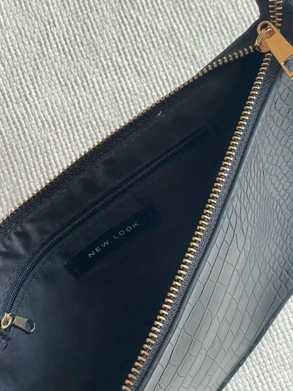 New Look Black faux leather clutch