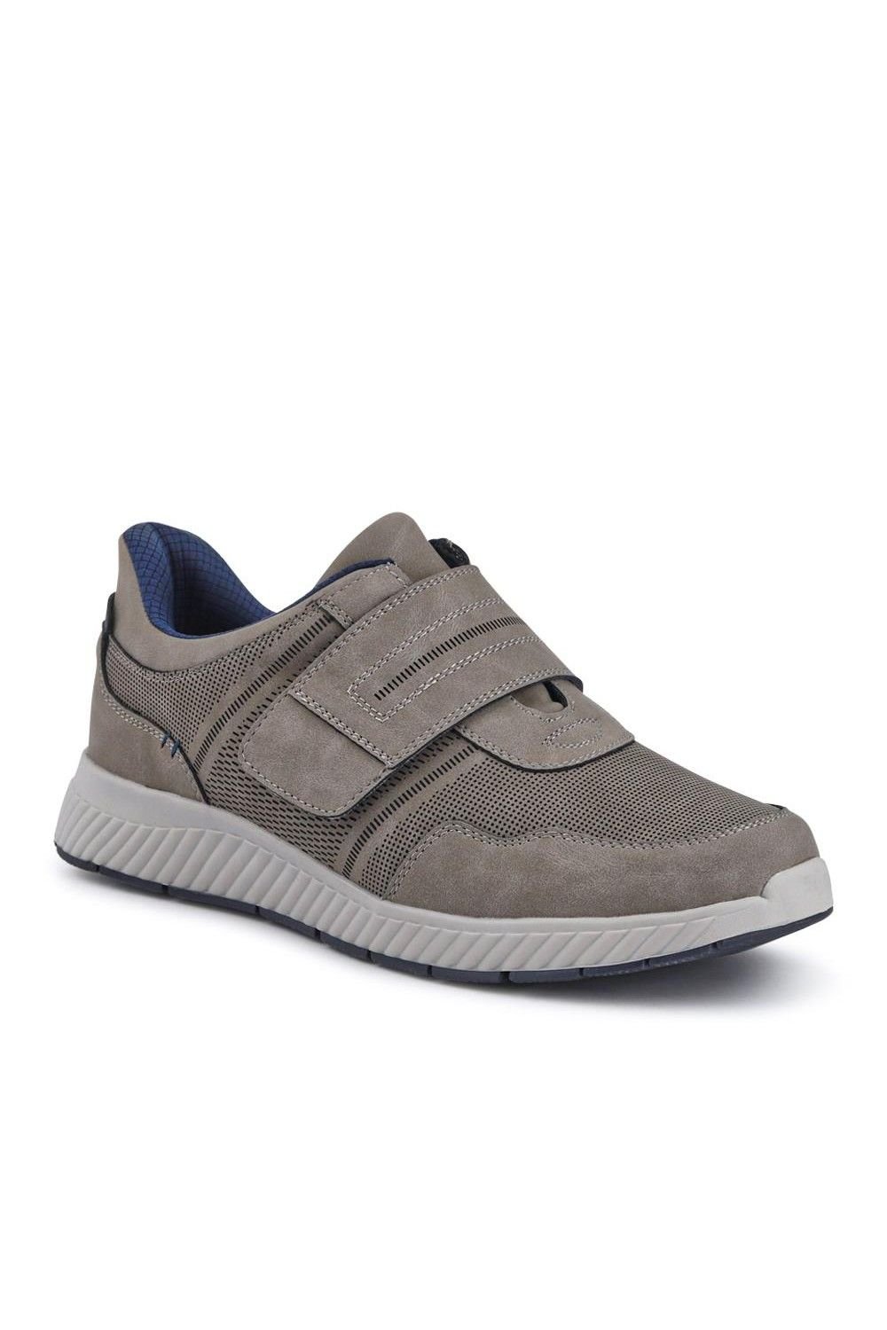 Pavers Pavers Men's Easy Step In Wide Fit Touch Fastening Trainers in Grey - 1
