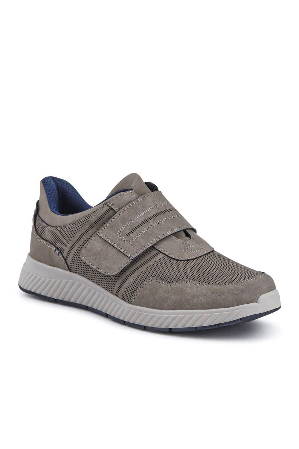 Pavers Pavers Men's Easy Step In Wide Fit Touch Fastening Trainers in Grey