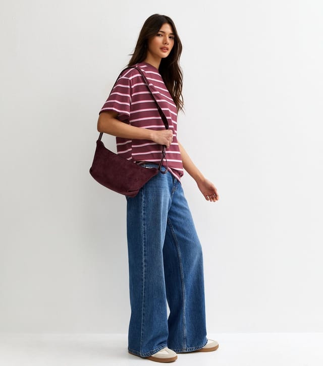 New Look Women's Red Cotton Striped Oversized T-Shirt New Look - 3