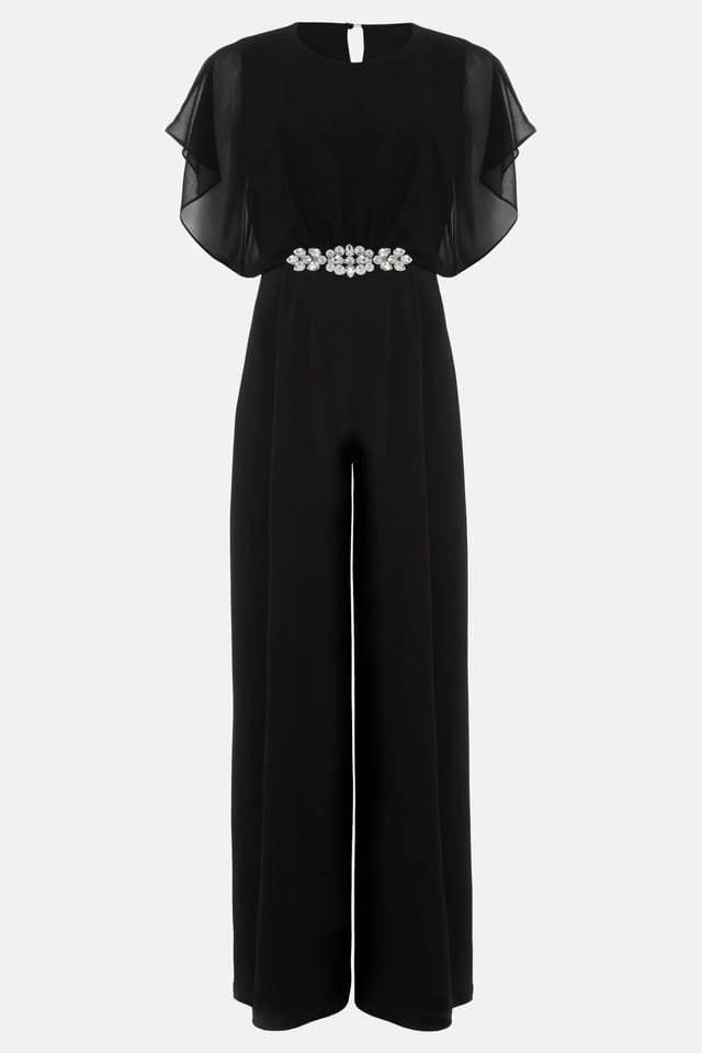 Phase Eight Phase Eight Women's Velma Embellished Waist Jumpsuit in Black - 2