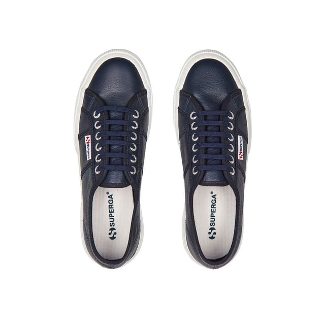 Superga Superga Men's 2750 Efglu Leather Trainers in Baby Blue - 3