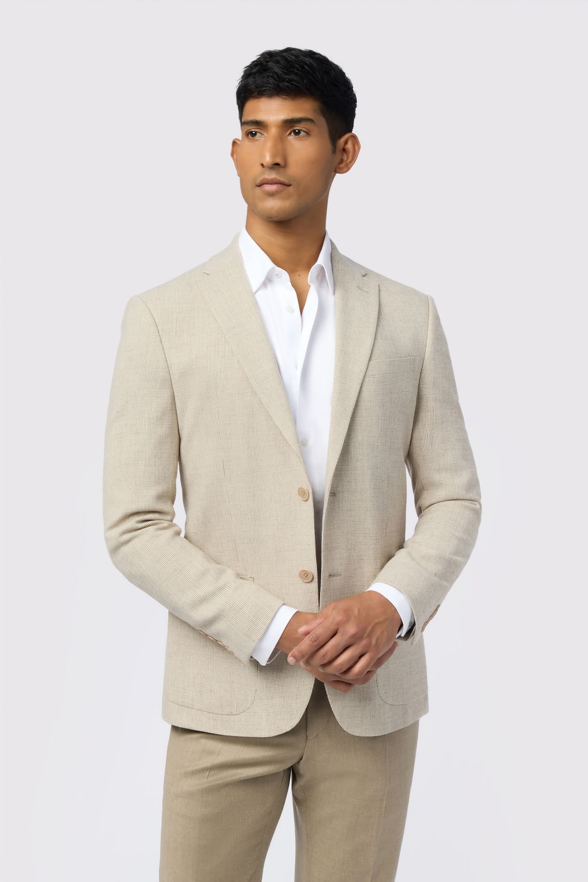 Ted Baker Ted Baker Men's Monro Slim Fit Puppytooth Jacket in Nude