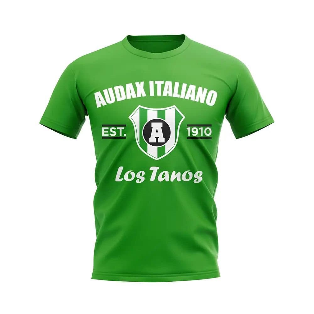 Audax Italiano Audax Italiano Men's Personalised Established Football T-Shirt Green in White