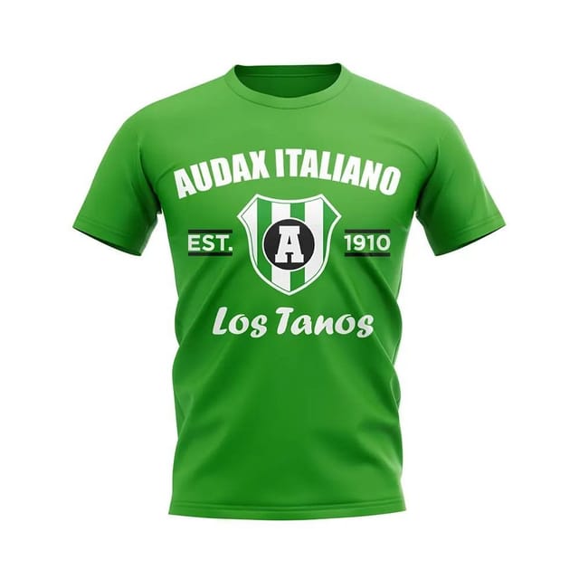 Audax Italiano Audax Italiano Men's Personalised Established Football T-Shirt Green in White - 2