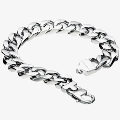 Fred Bennett Fred Bennett Silver Stainless Steel Curb Bracelet