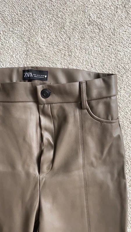 Zara Zara brown leather trousers