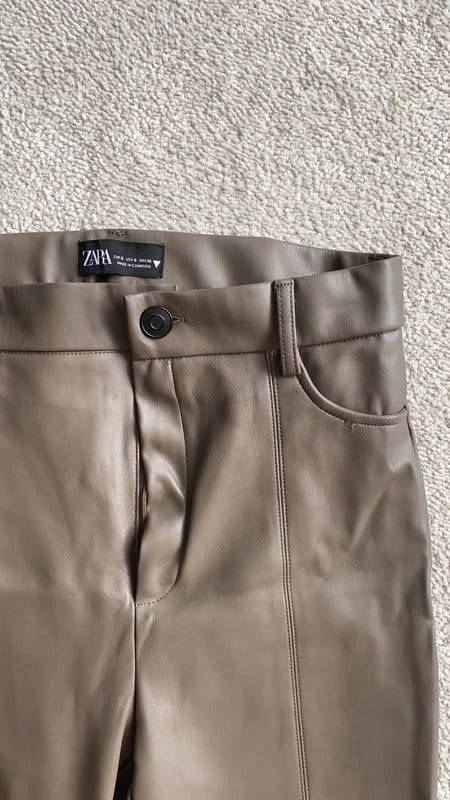 Zara Brown Leather Trousers