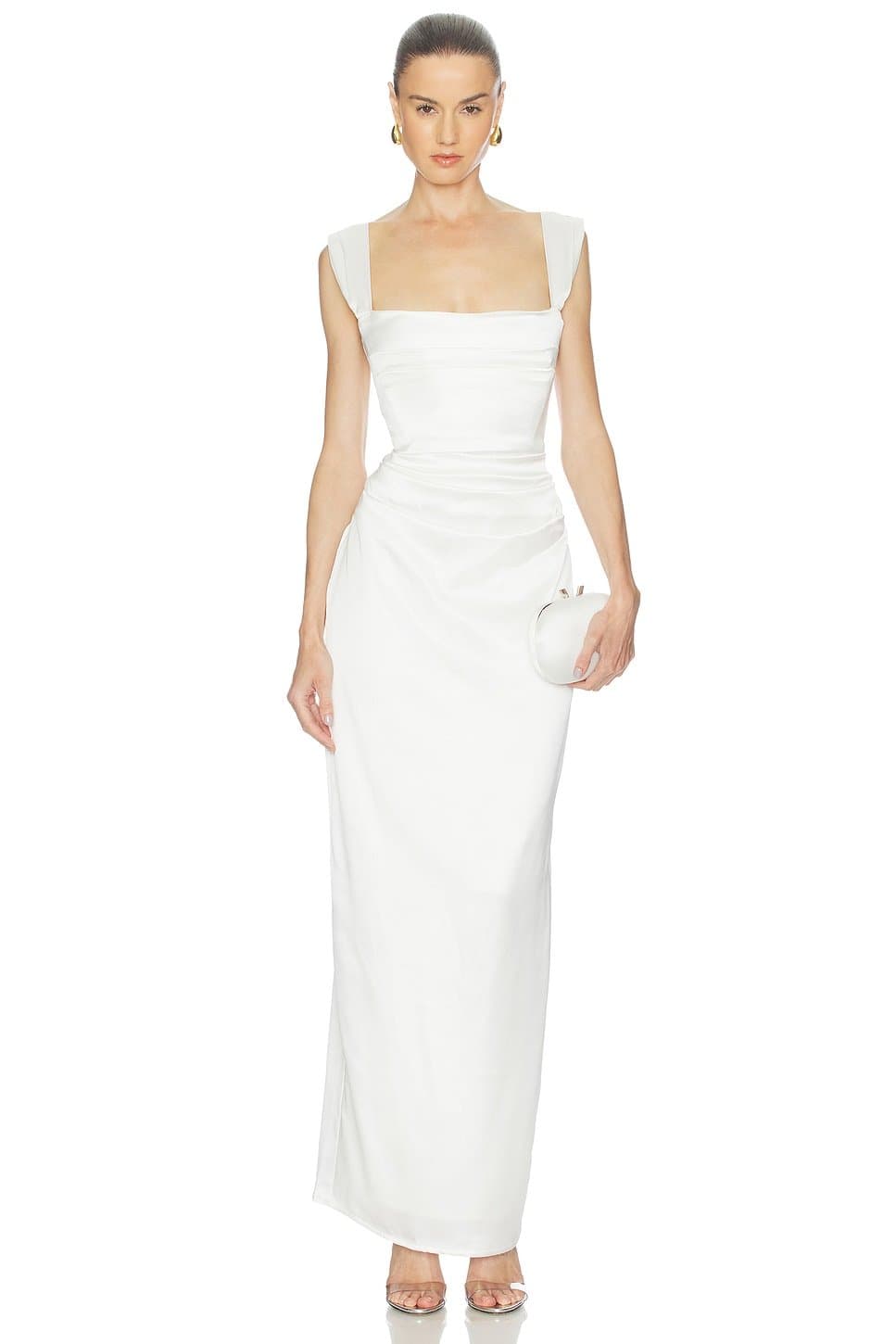 revolve Revolve White Satin Gown