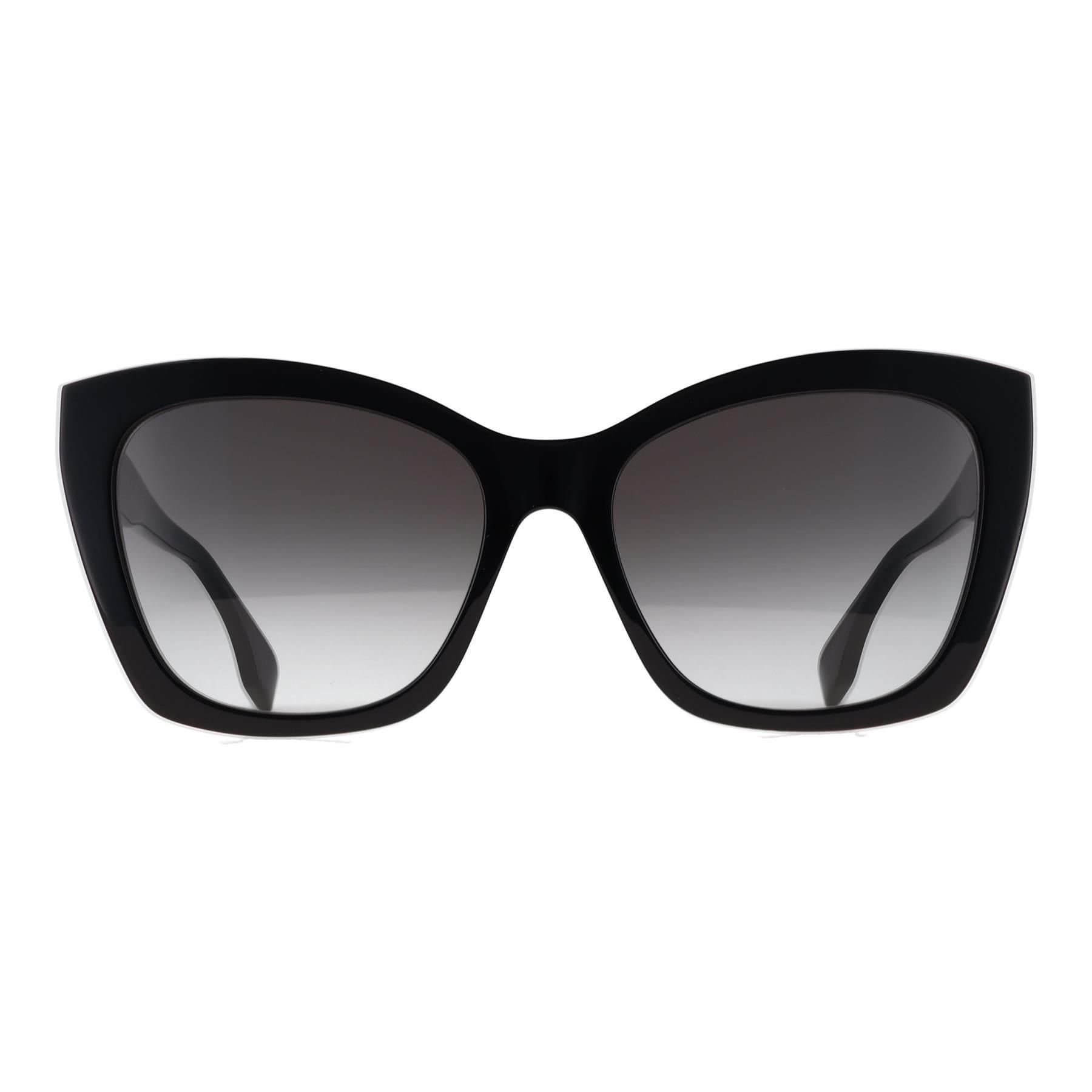 Fendi Fendi Women's Cat Eye Shiny Black Smoke Grey Gradient FE40151I Lettering