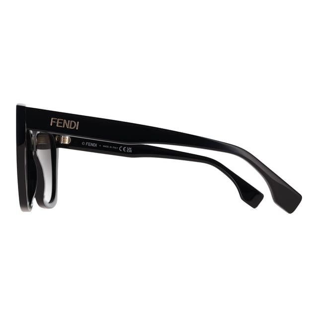 Fendi Fendi Women's Cat Eye Shiny Black Smoke Grey Gradient FE40151I Lettering - 3