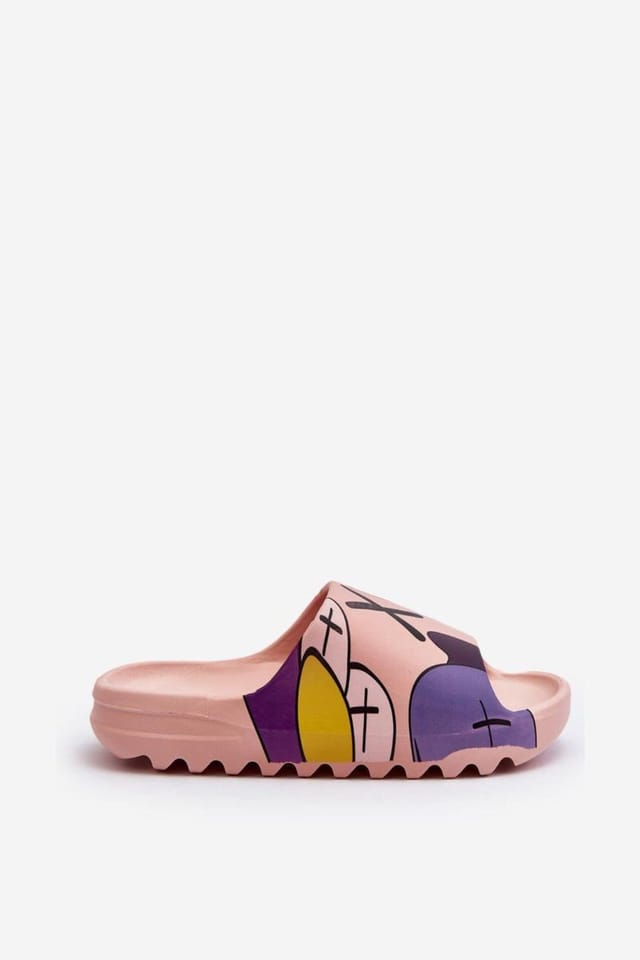 Love Lace Love Lace Women's Cartoon Print Rubber Flip Flops with Contoured Insole Sole in Pink - 3