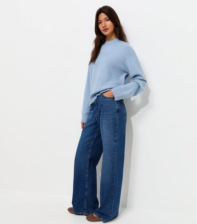 New Look Women's Light Blue Midweight Crew Neck Jumper New Look - 3
