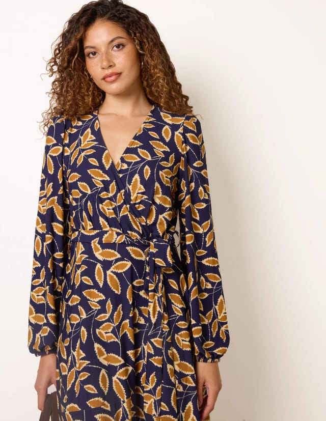 Blue Vanilla Asymmetric Wrap Midi Dress - 3