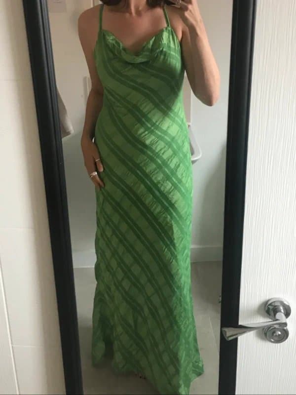 Topshop Stunning green topshop cowl neck maxi dress gown wedding guest