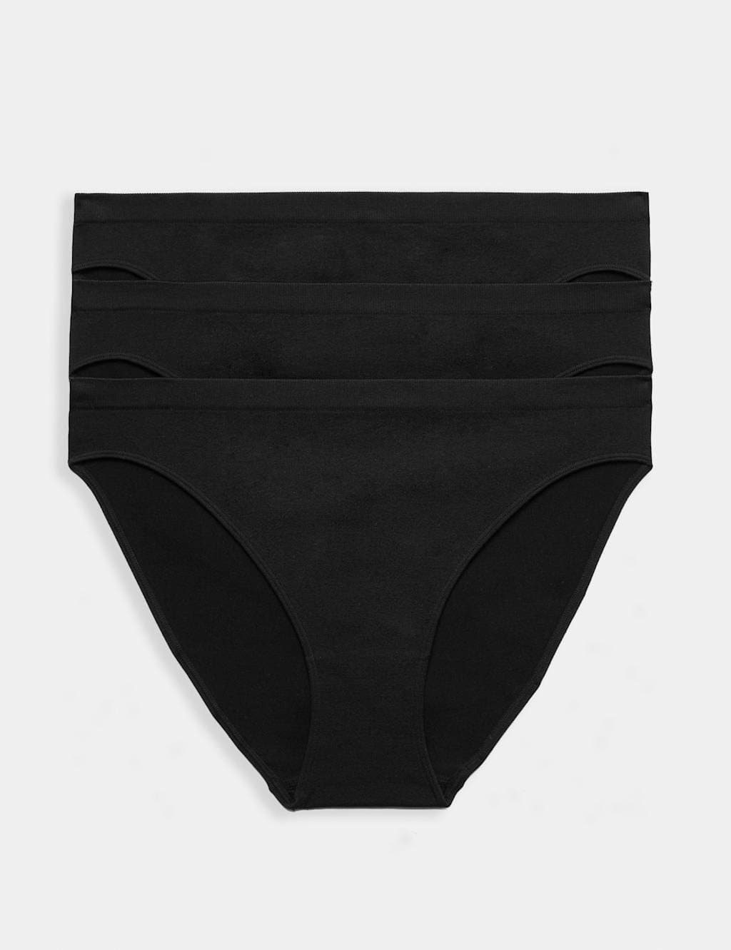 Marks & Spencer M&S 3 Pack Seamless High Leg Knickers Black