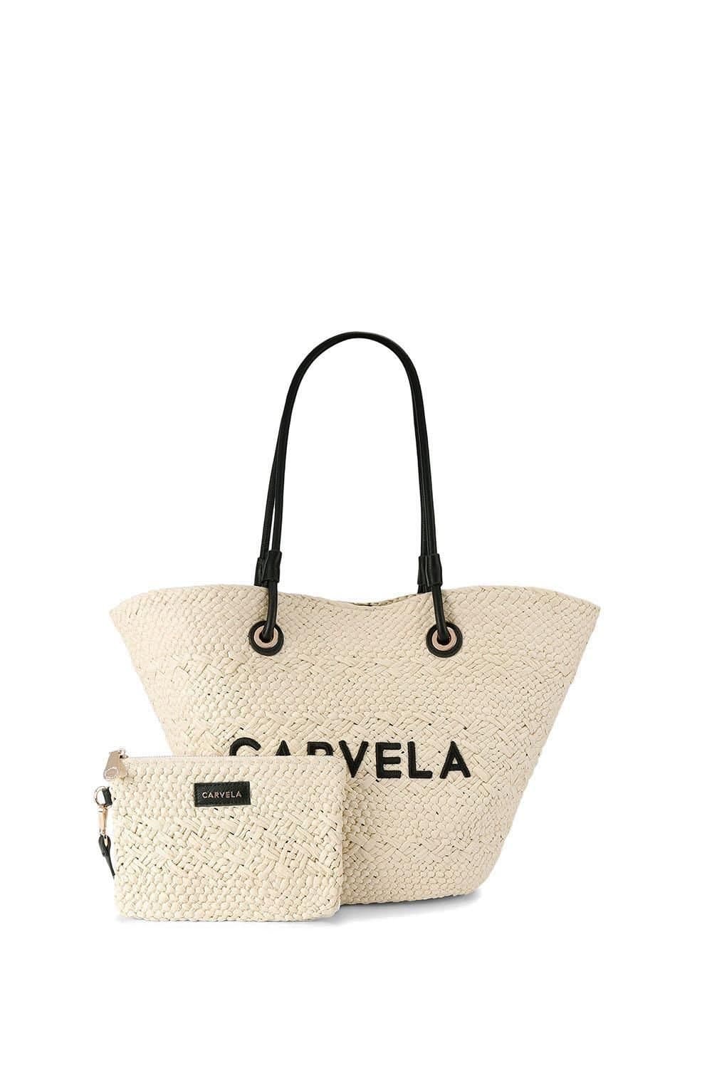Carvela Carvela Women's 'Nicola Straw Basket' Bag in White